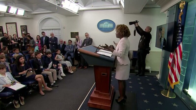 Karine Jean-Pierre Opens Kids Press Briefing With "Breaking News" About Biden's Favorite Ice Cream