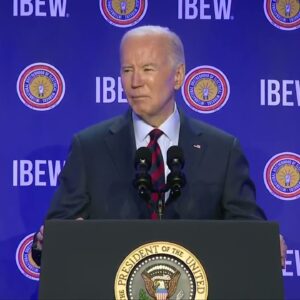 Biden Is Really Slurring As He Stumbles Over Word "Projects" Reading From Giant Teleprompter